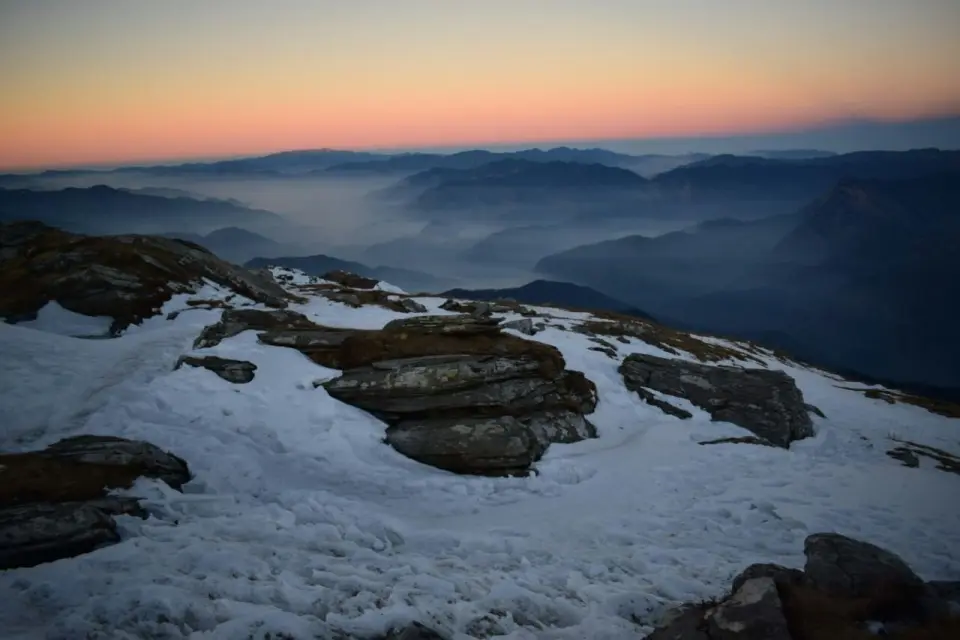 Kedarkantha summit ridge dawn view